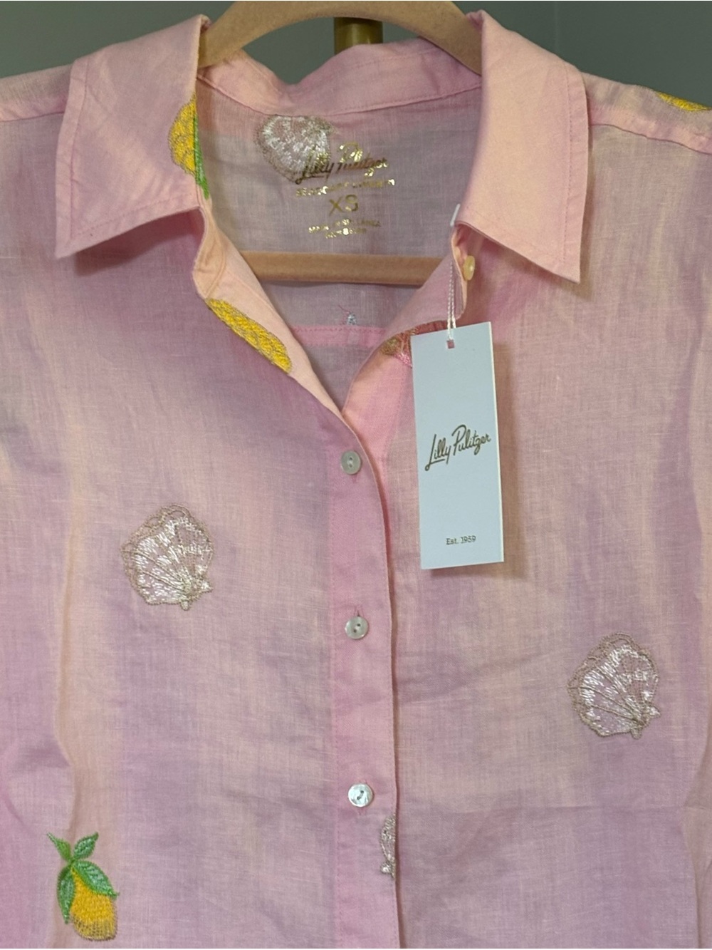 Lilly Pulitzer Pink Seacoast Linen with Happy Hour Embroidery🍸🌴 - Picture 7 of 16